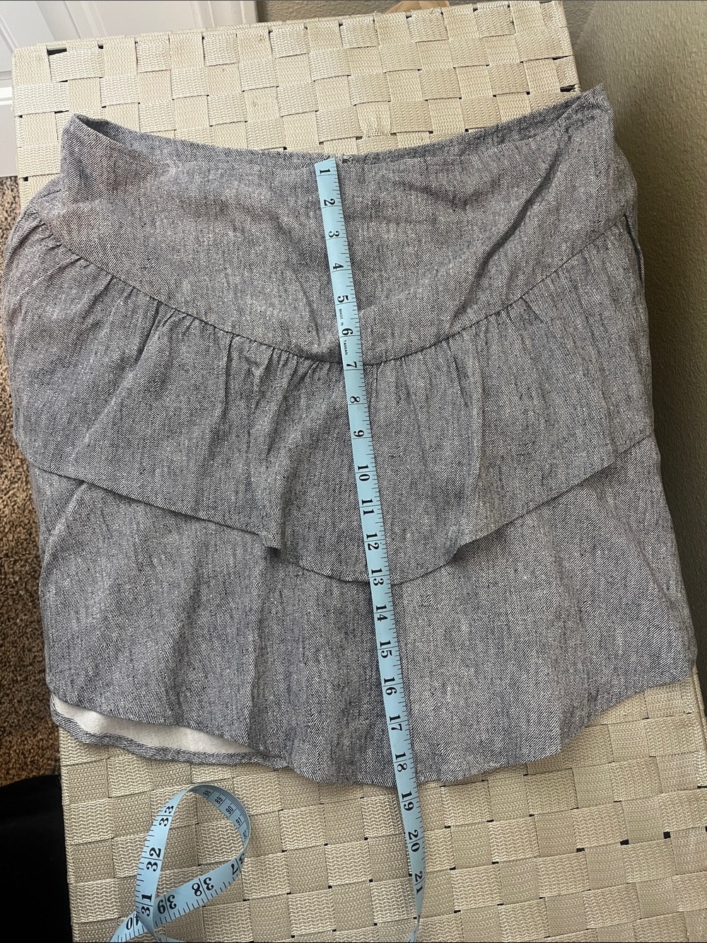 Layered Ruffle A-Line Skirt, Gray- BCBGeneration - Picture 9 of 9
